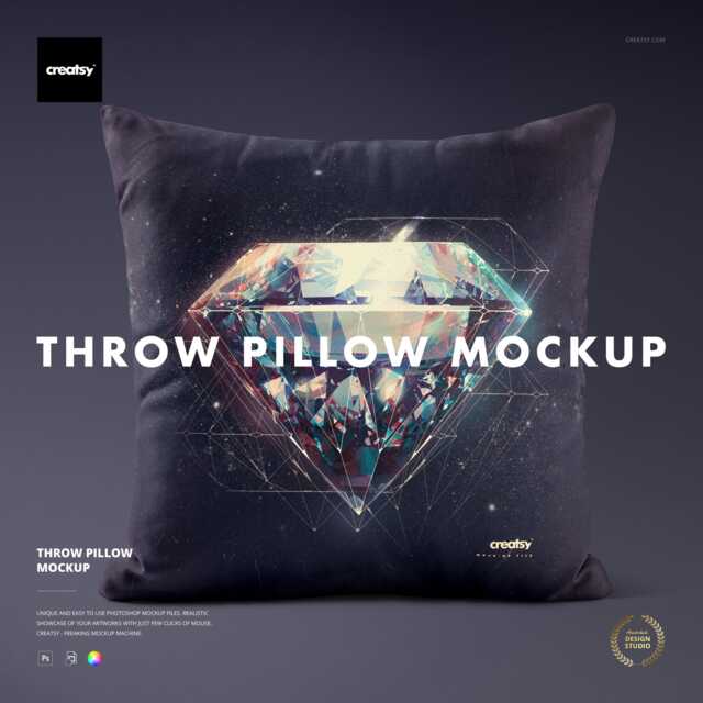 Throw Pillow Mockup Psd Template For Branding, Square Cushion Cover, Editable Home Decor Scene - image 1