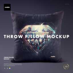 Throw Pillow Mockup Psd Template For Branding, Square Cushion Cover, Editable Home Decor Scene - thumbnail 1