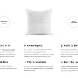 Throw Pillow Mockup Psd Template For Branding, Square Cushion Cover, Editable Home Decor Scene - thumbnail 2