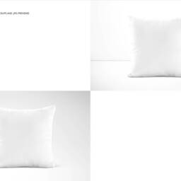 Throw Pillow Mockup Psd Template For Branding, Square Cushion Cover, Editable Home Decor Scene - thumbnail 3