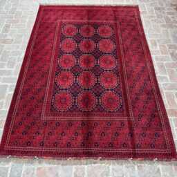 6x9 Handwoven Afghan Bukhara Rug - Luxurious Wool Carpet Turkmen Geometric Design For Living Room & Office Space Boho Gift - thumbnail 2