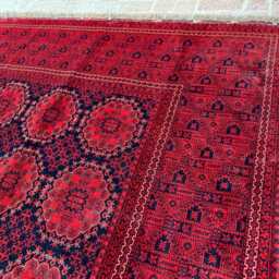 6x9 Handwoven Afghan Bukhara Rug - Luxurious Wool Carpet Turkmen Geometric Design For Living Room & Office Space Boho Gift - thumbnail 3