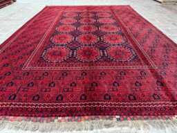 6x9 Handwoven Afghan Bukhara Rug - Luxurious Wool Carpet Turkmen Geometric Design For Living Room & Office Space Boho Gift - thumbnail 1