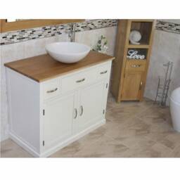 Bathroom Vanity Unit - White Cabinet Wash Stand & Stone Marble Basin 1161Psbc - thumbnail 3