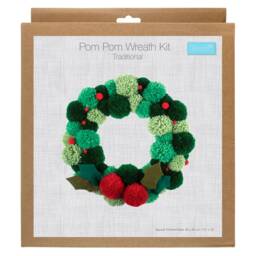 Trimits Pom Wreath Kit - Green Christmas Xmas Festive Decoration Gck207 - thumbnail 1
