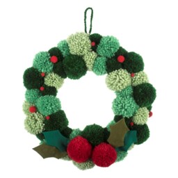 Trimits Pom Wreath Kit - Green Christmas Xmas Festive Decoration Gck207 - thumbnail 2