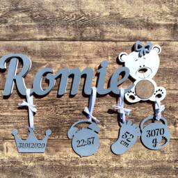 Picture Frame With Birth Date, Desired Name, Lettering Photo, Personalized - thumbnail 2