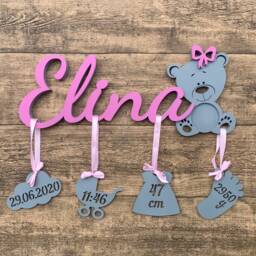 Picture Frame With Birth Date, Desired Name, Lettering Photo, Personalized - thumbnail 3