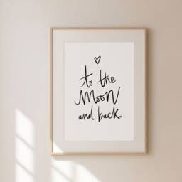 Love You To The Moon & Back Print, Family Home Decor, Nursery Wall Prints, Kid's Room, Unframed - thumbnail 2