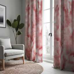 Blush Watercolor Curtains, Abstract Art Design Drapes, Flowing Pattern Window Treatments, Made To Order Living Room & Bedroom Curtain Panels - thumbnail 3