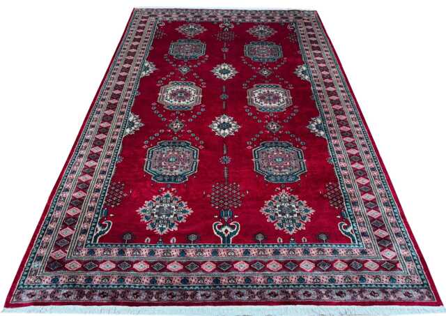 6x9 Red Color Bokhara Rug - 1.80x2.80 Bedroom Luxury Area Turkish Fine Quality Afghan - image 1
