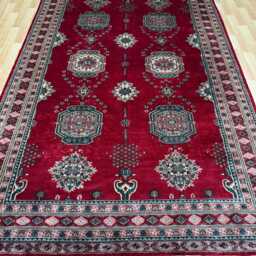 6x9 Red Color Bokhara Rug - 1.80x2.80 Bedroom Luxury Area Turkish Fine Quality Afghan - thumbnail 2