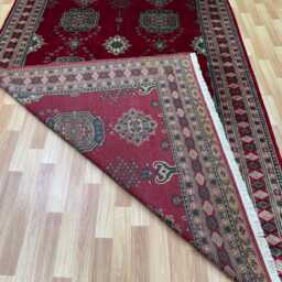 6x9 Red Color Bokhara Rug - 1.80x2.80 Bedroom Luxury Area Turkish Fine Quality Afghan - thumbnail 4