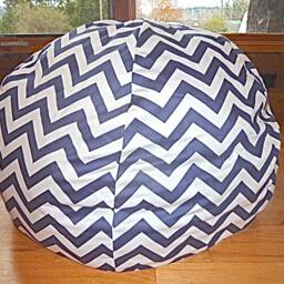 Grey & White Chevron Bean Bag Chair Cover, Silver, Gray, Red, Yellow, Blue, Black, Pink, Orange, Zig Zag, Stripes, Etsy Kids, Gift Under 75 - thumbnail 3