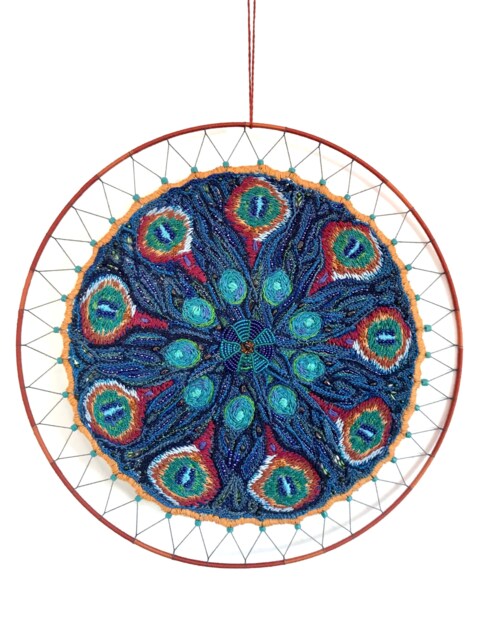 Wall Embroidery, Textile Art Mandala, For Interior Decoration, Decorative Panel, Embroidered in Relief, Gift Idea - image 1