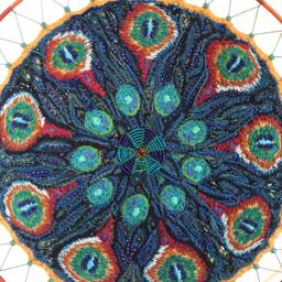 Wall Embroidery, Textile Art Mandala, For Interior Decoration, Decorative Panel, Embroidered in Relief, Gift Idea - thumbnail 2