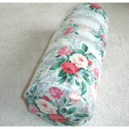 Roses Bolster Pillow Cover Neck Roll 6x16 Rose & Ribbons Pink Yellow Grey Blue Cylinder Round Floral Throw Cushion Sham Case 16x6 16