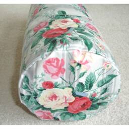 Roses Bolster Pillow Cover Neck Roll 6x16 Rose & Ribbons Pink Yellow Grey Blue Cylinder Round Floral Throw Cushion Sham Case 16x6 16 - thumbnail 2