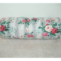 Roses Bolster Pillow Cover Neck Roll 6x16 Rose & Ribbons Pink Yellow Grey Blue Cylinder Round Floral Throw Cushion Sham Case 16x6 16 - thumbnail 3