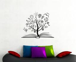 Book Tree Wall Decal Vinyl Sticker Library Study Education Home Interior Reading Art School Classroom Kids Room Decor Poster 1Bkz - thumbnail 1