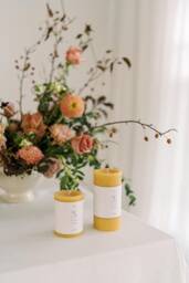Beeswax Pillar Candles Candles, Yellow Natural Spring Decor, Easter Table Handmade in Usa
