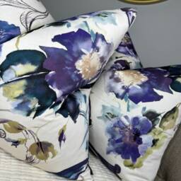 Floral Cushion Cover, Floral Purple Green Pillow Scatter Sofa - thumbnail 2