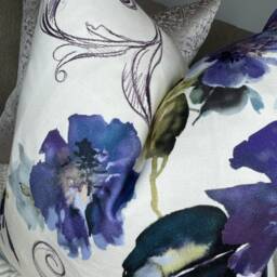 Floral Cushion Cover, Floral Purple Green Pillow Scatter Sofa - thumbnail 3