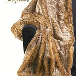 Plush Faux Fur Throw Blanket, Desert Wolf Shag, Minky Lining, Usa - thumbnail 4