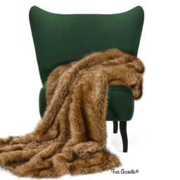 Plush Faux Fur Throw Blanket, Desert Wolf Shag, Minky Lining, Usa