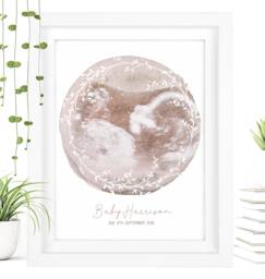 Framed Watercolour Baby Scan Print Art, Frame, Shower Gift, Ultrasound Photo, Mothers Day Gift From Bump - thumbnail 1