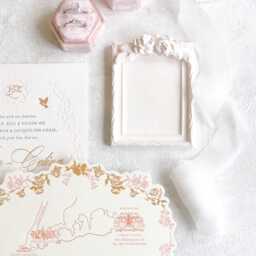French Style Picture Frame 8x10 cm ~ Fine Art Wedding Photography Flat Lay Props Small White Rings Plate Trinket Dish Coquette Home Decor - thumbnail 2