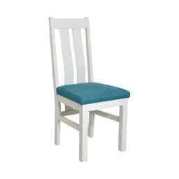 Solid Built White Oak Dining Chair Teal Blue - thumbnail 3