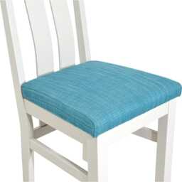 Solid Built White Oak Dining Chair Teal Blue - thumbnail 2