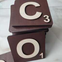 4x4 Wooden Scrabble Tiles Wall Art, Family Scramble Letters Sign, Wood Family Name Personalized - thumbnail 3