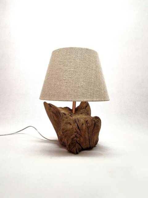 Natural Root Wood Table Lamp, Rustic Night Light - image 1