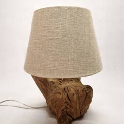 Natural Root Wood Table Lamp, Rustic Night Light - thumbnail 2