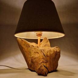 Natural Root Wood Table Lamp, Rustic Night Light - thumbnail 4