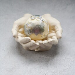 Handmade Globe Candle Gift Set Stone Cupped Hands Bowl - thumbnail 3