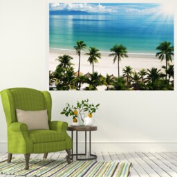 Palm Beach Sea Wall Decal, Ocean Murals Wall Decor, Vinyl Decals, Stickers, Peel & Stick Vinyl N196 - thumbnail 3