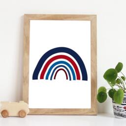 Boys Nursery Print, Rainbow Prints, Playroom Bedroom Decor, Wall Art, Navy, Red, Boys Wall Art - thumbnail 1