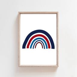 Boys Nursery Print, Rainbow Prints, Playroom Bedroom Decor, Wall Art, Navy, Red, Boys Wall Art - thumbnail 2