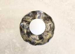 Handmade Ceramic Wall Sconce Yellow Gold Glaze Modern Light - thumbnail 1