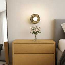Handmade Ceramic Wall Sconce Yellow Gold Glaze Modern Light - thumbnail 2