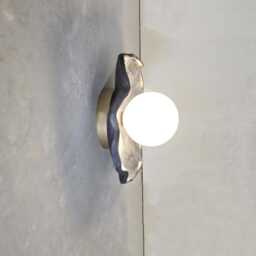 Handmade Ceramic Wall Sconce Yellow Gold Glaze Modern Light - thumbnail 3