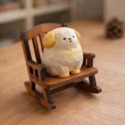 Handcrafted Wooden Dog Figurine - Decor Whimsical Animal Ornament Desk Shelf Gift For Lovers - thumbnail 4