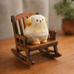 Handcrafted Wooden Dog Figurine - Decor Whimsical Animal Ornament Desk Shelf Gift For Lovers - thumbnail 3