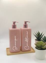 Personalised Pink Square Soap Dispenser Bottle With Rose Gold Pump 250Ml & 500Ml - thumbnail 1