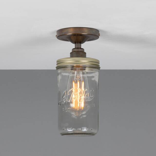 Jam Jar Vintage Retro Flush Ceiling Light 4 - image 1