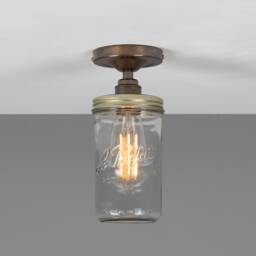 Jam Jar Vintage Retro Flush Ceiling Light 4 - thumbnail 1