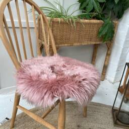 Dusky Pink Sheepskin Seatpad, Genuine Sheepskin, Dusky Accessories, Fluffy Seat Cushion, Amazing Gift - thumbnail 2
